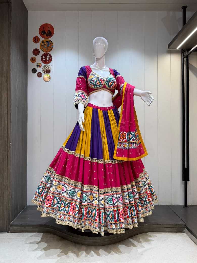 Sanjana Heavy Roman Silk Designer Lehenga