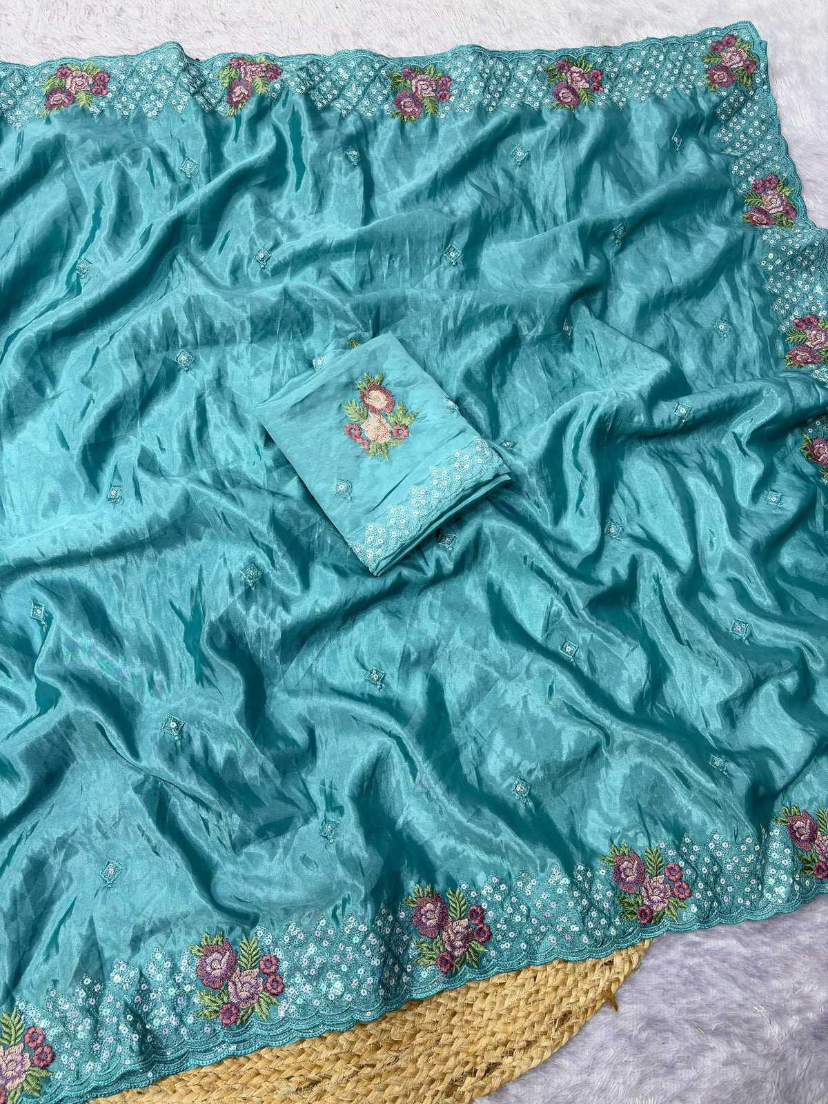 Aaradhya Satin Sequence Saree