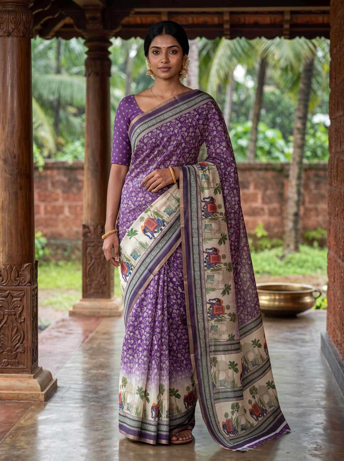 Linen Printed Saree