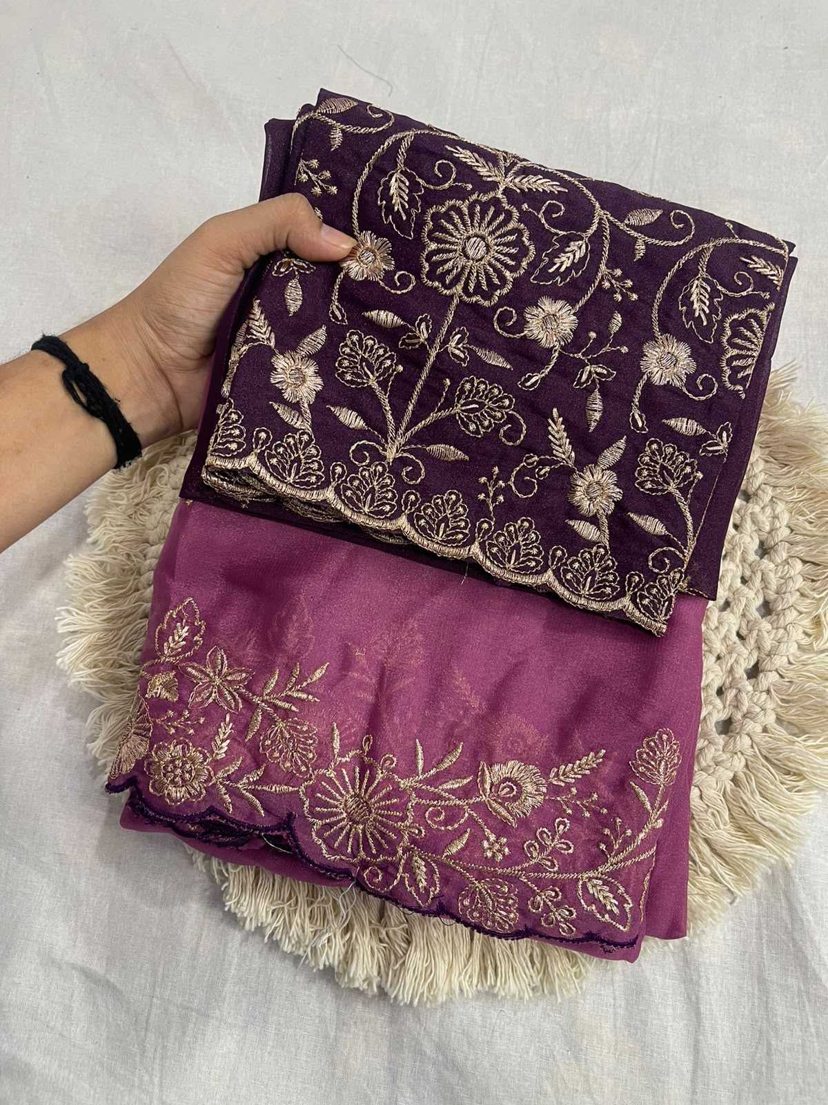 Avni Premium Georgette Designer Saree in Purple