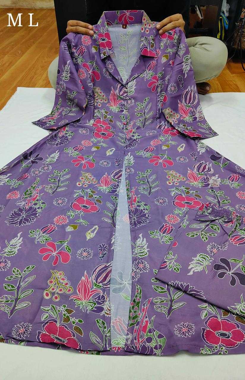 Muslin Silk Printed Suit