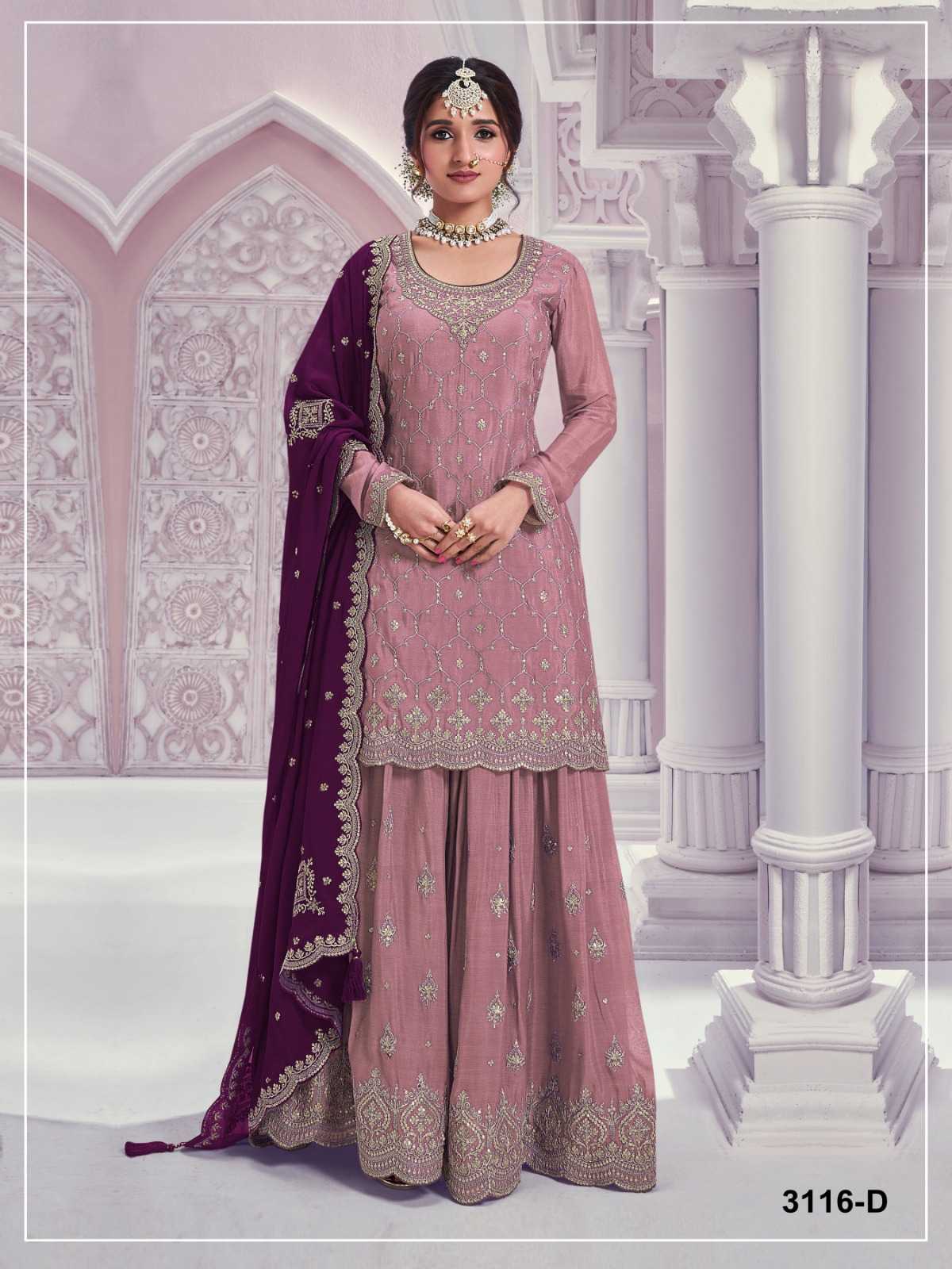 Chinon Embroidery Suit in Sky