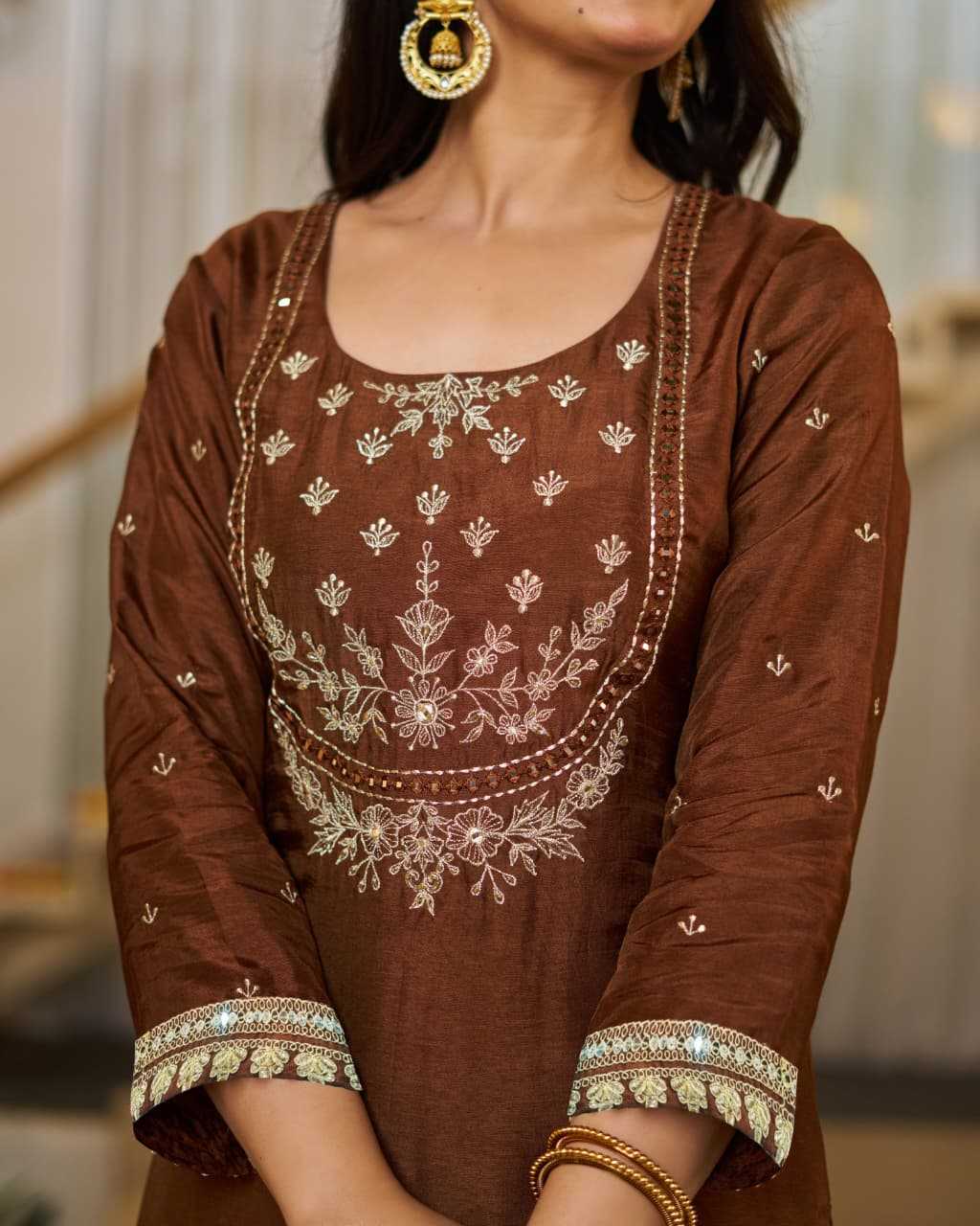 Vichitra Silk Embroidery Suit