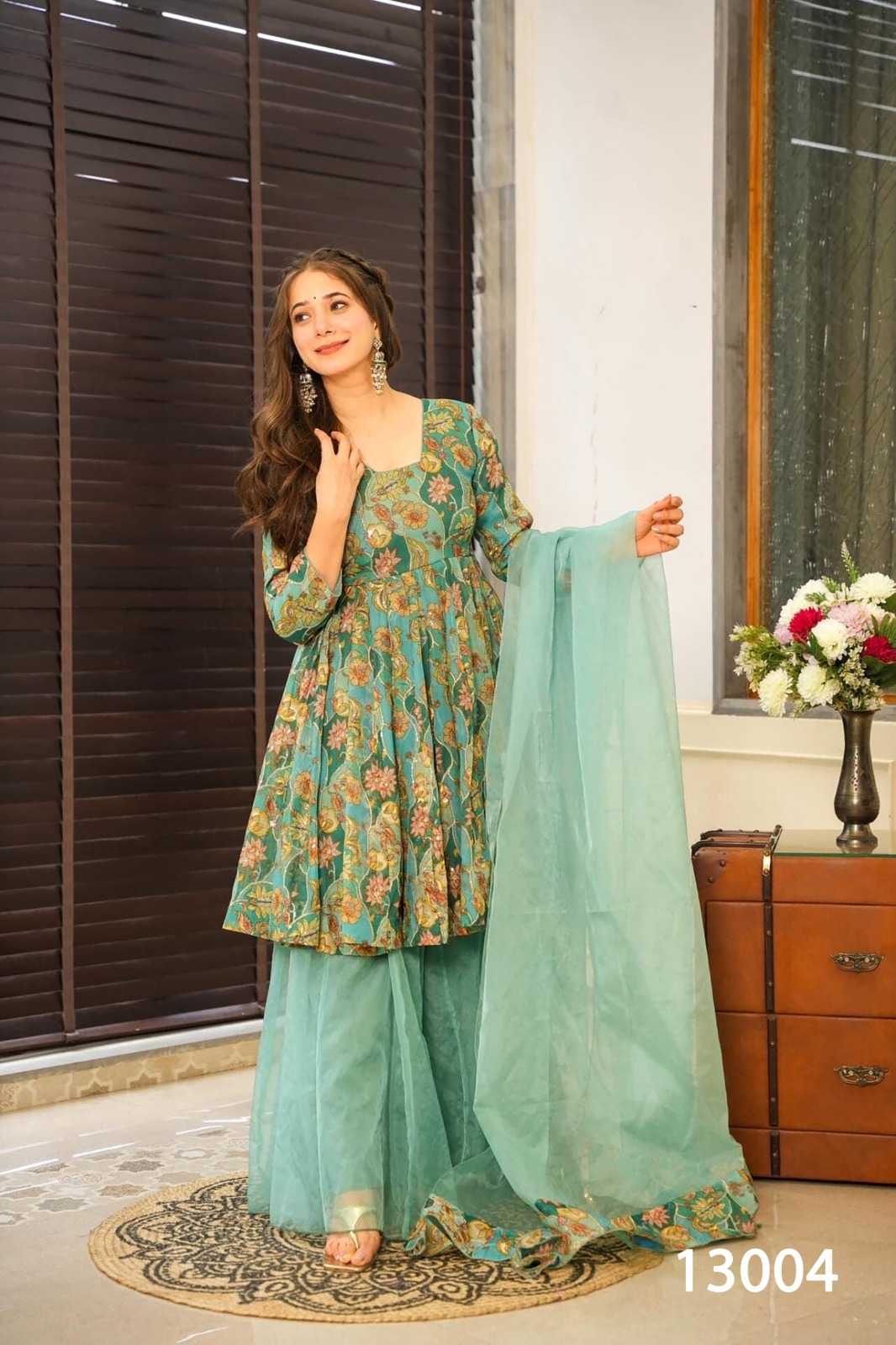 Heavy Silk Sharara Salwar Suit