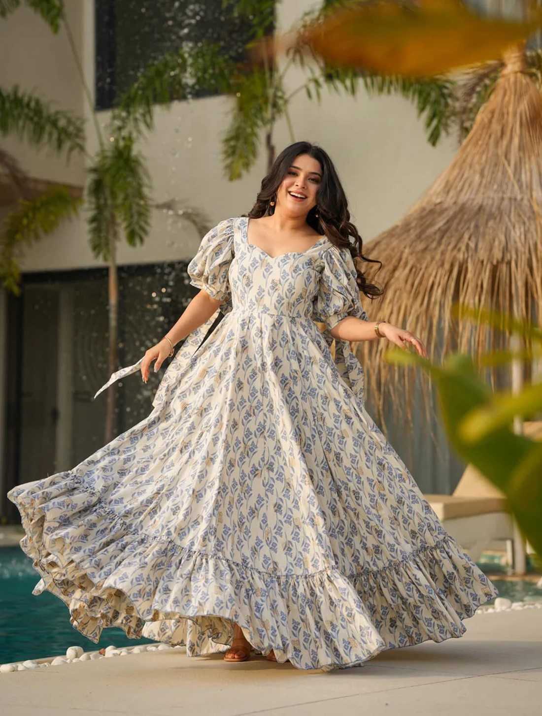 Cotton Cambric Printed Gown