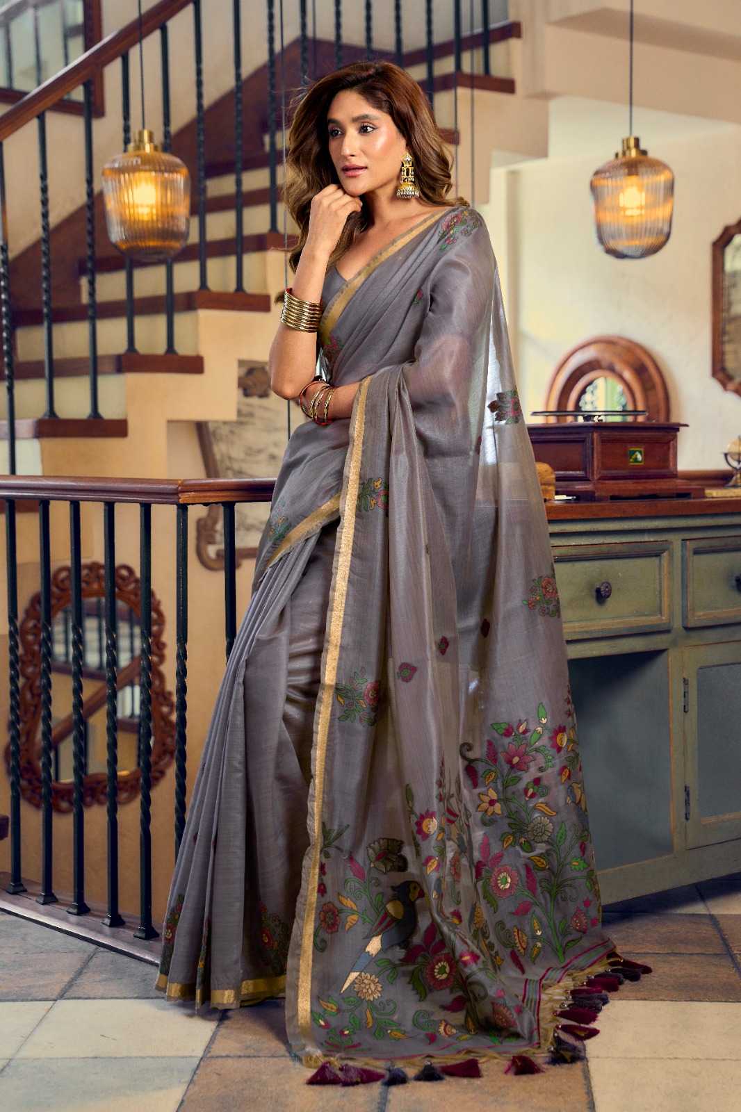 Gobuni Shreya Cotton Fancy Saree