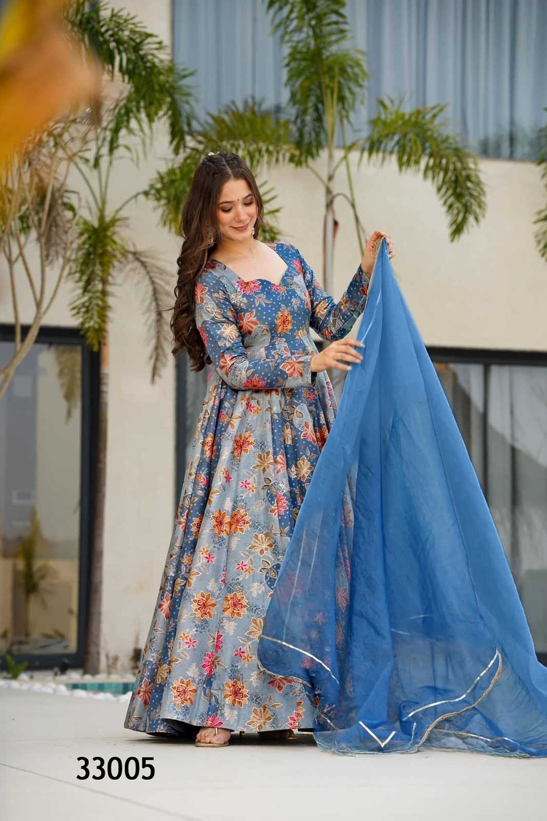 Heavy Silk Printed Gown