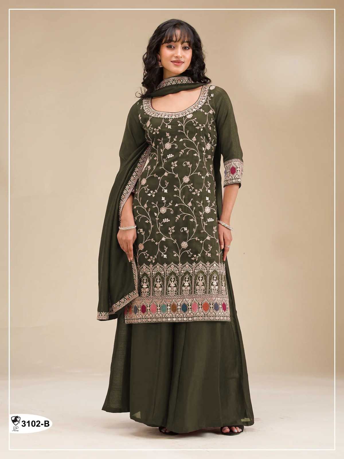 Pavitra Vichitra Silk Embroidery Suit in Morpich