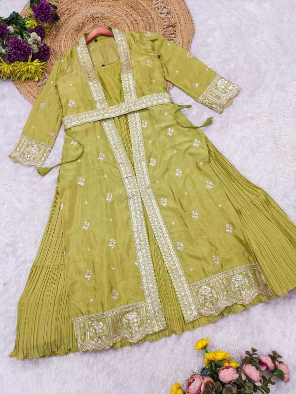 Chinon Silk Embroidery Gown