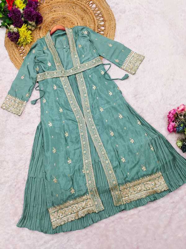 Chinon Silk Embroidery Gown