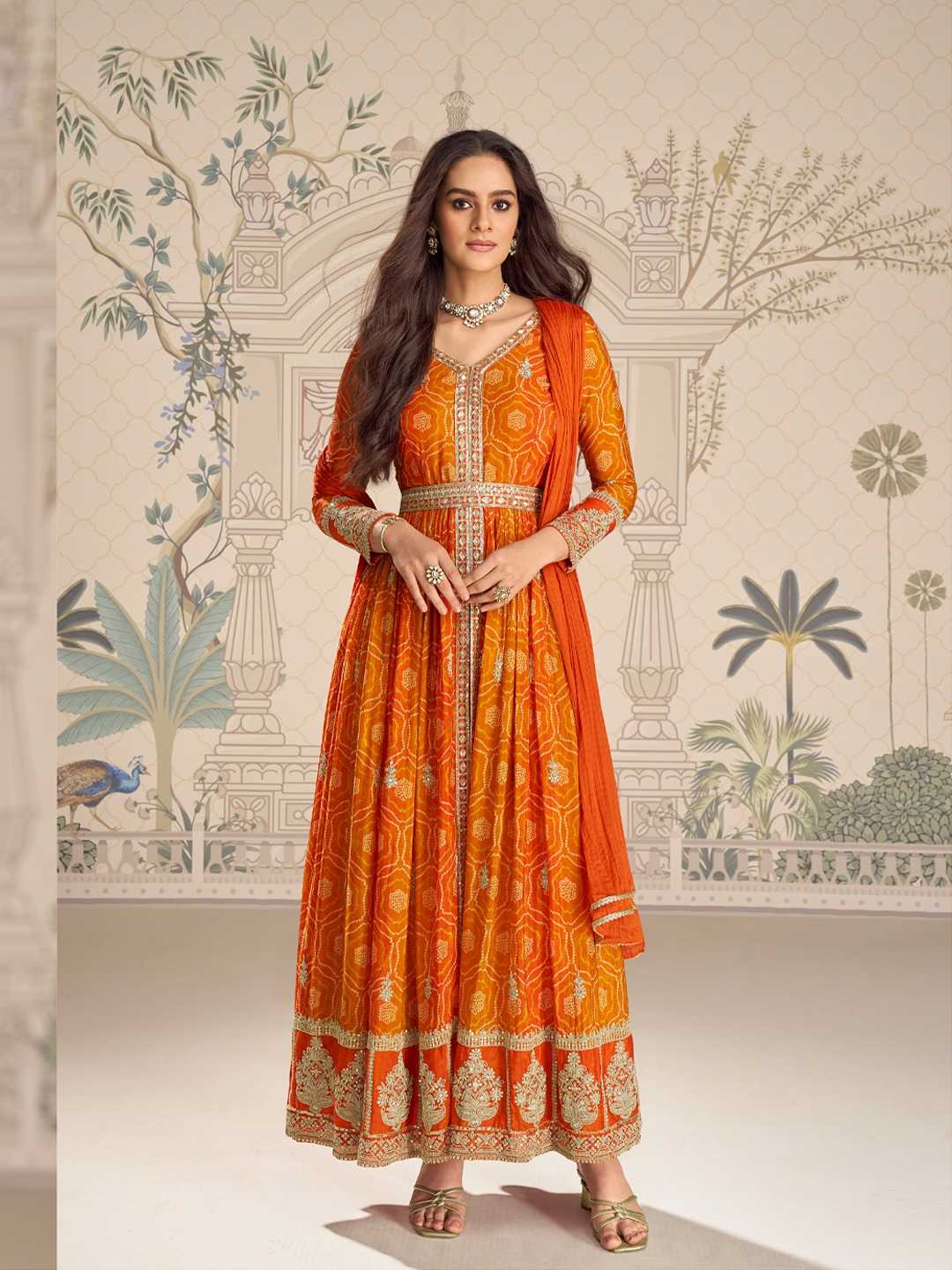 Heavy Chinnon Silk Embroidery Suit