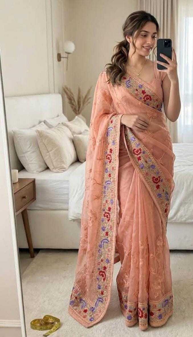 Georgette Embroidered Saree