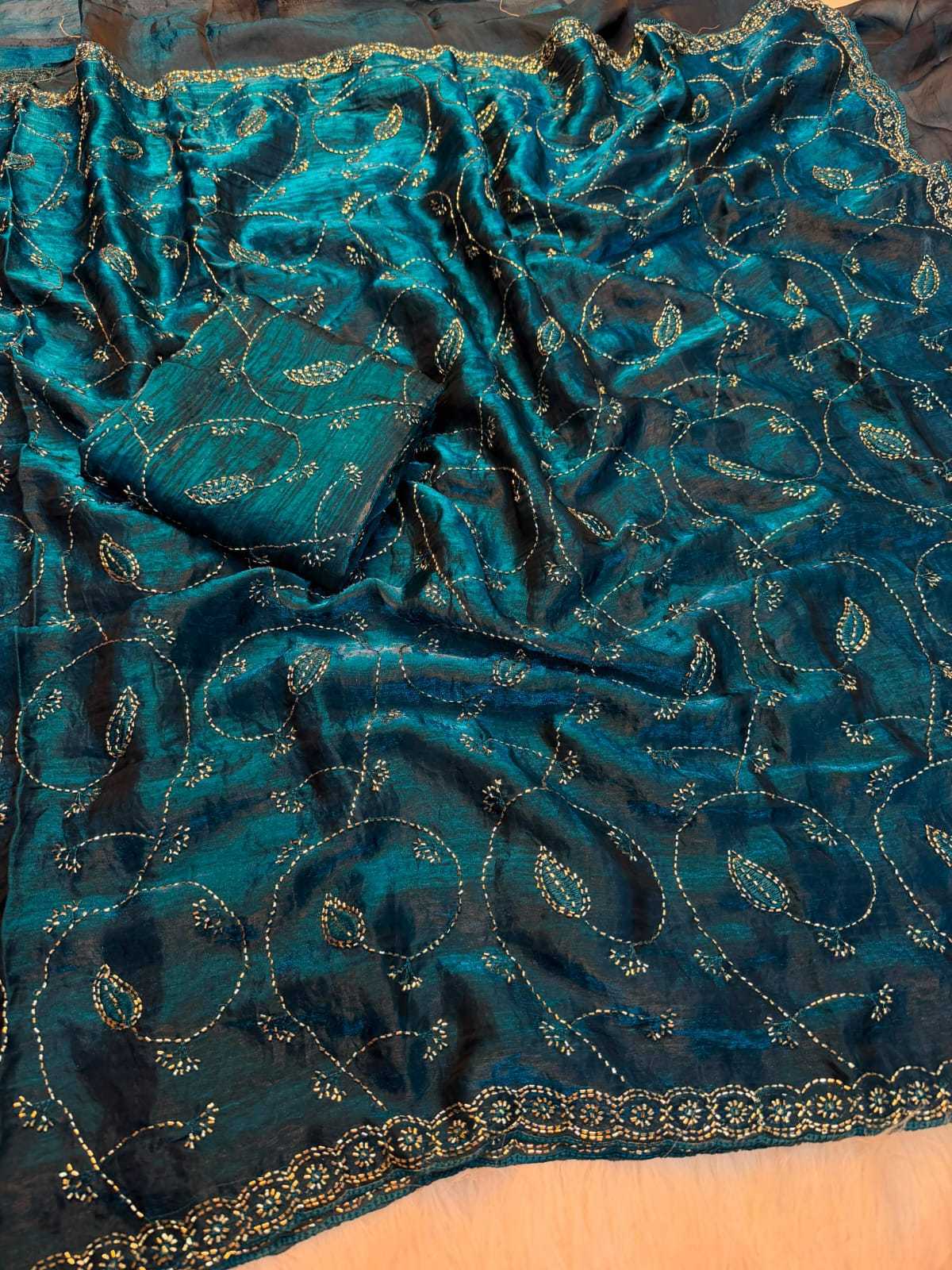 Space Silk Designer Saree in Violet