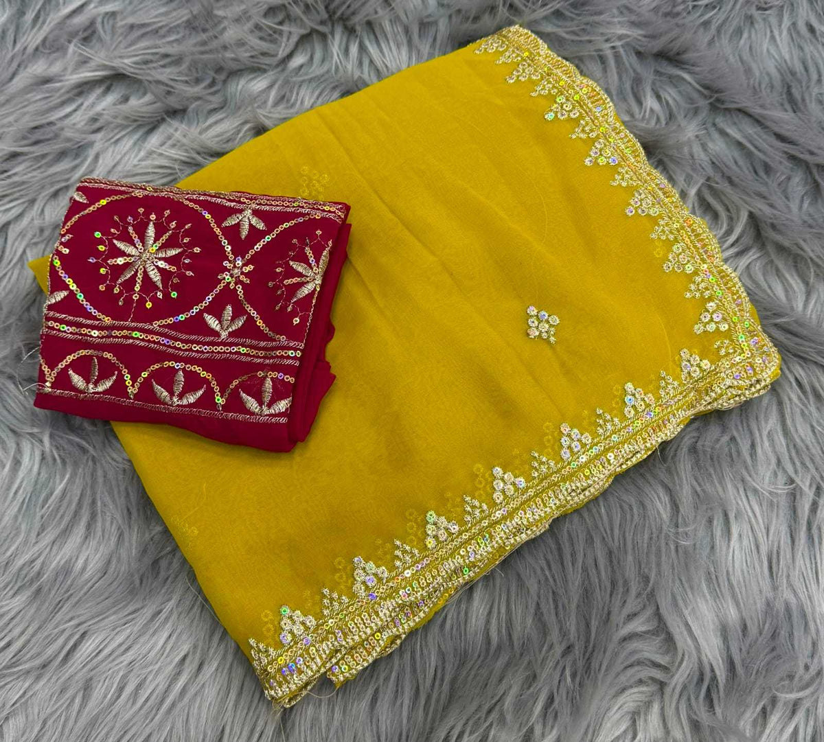 Georgette Designer Saree in Morpich