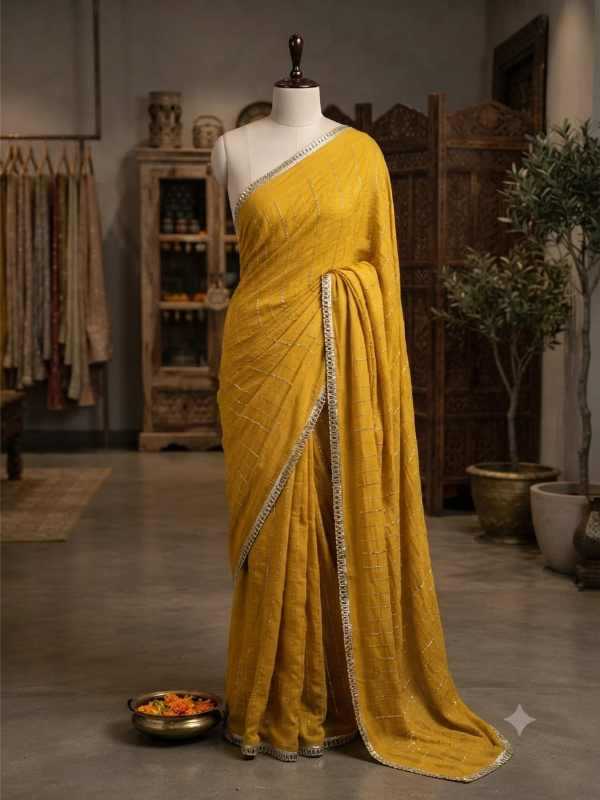 Georgette Designer Saree in Purple