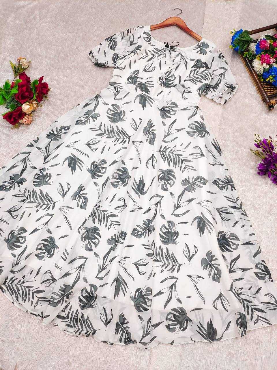 Faux Georgette Printed Gown