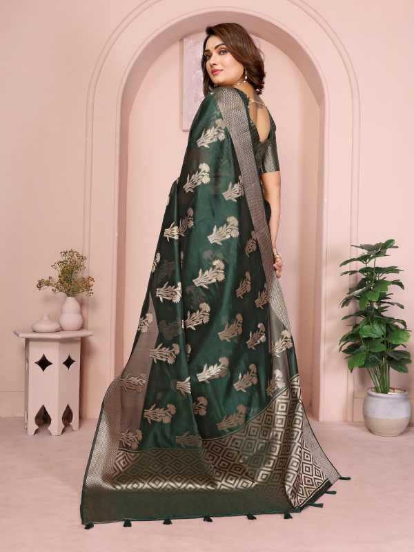 Rivayat Organza Silk Zari Border Saree