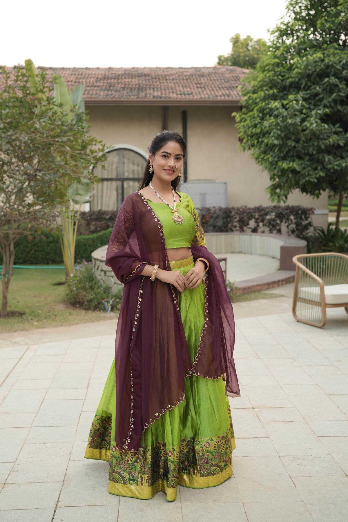 Shimmer Silk Fancy Lehenga in Lavender