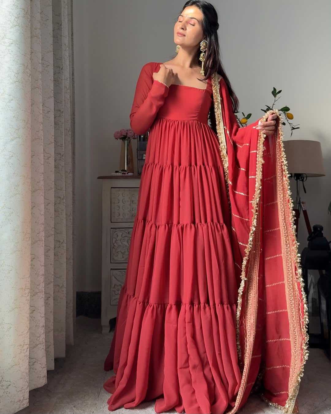 Faux Georgette Anarkali Gown