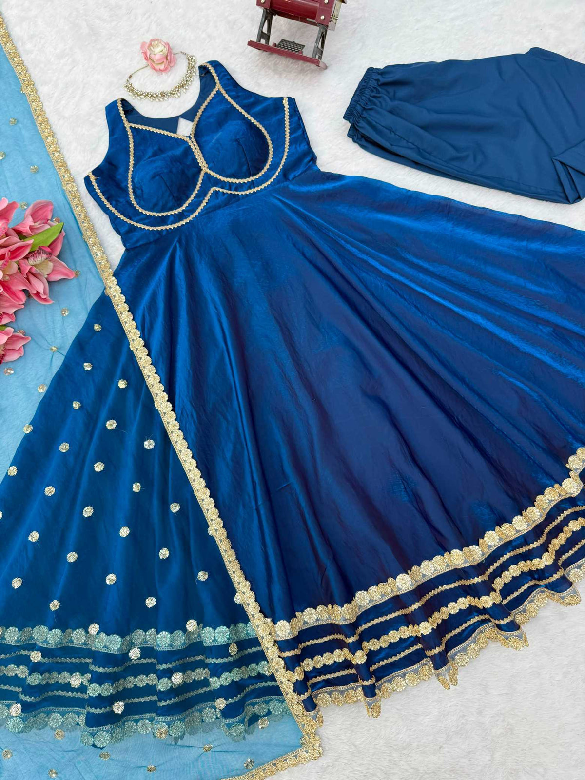 Silk Embroidery Gown