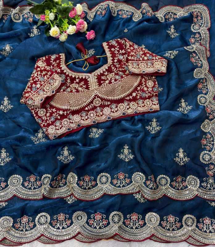 Satin Silk Sequence Saree