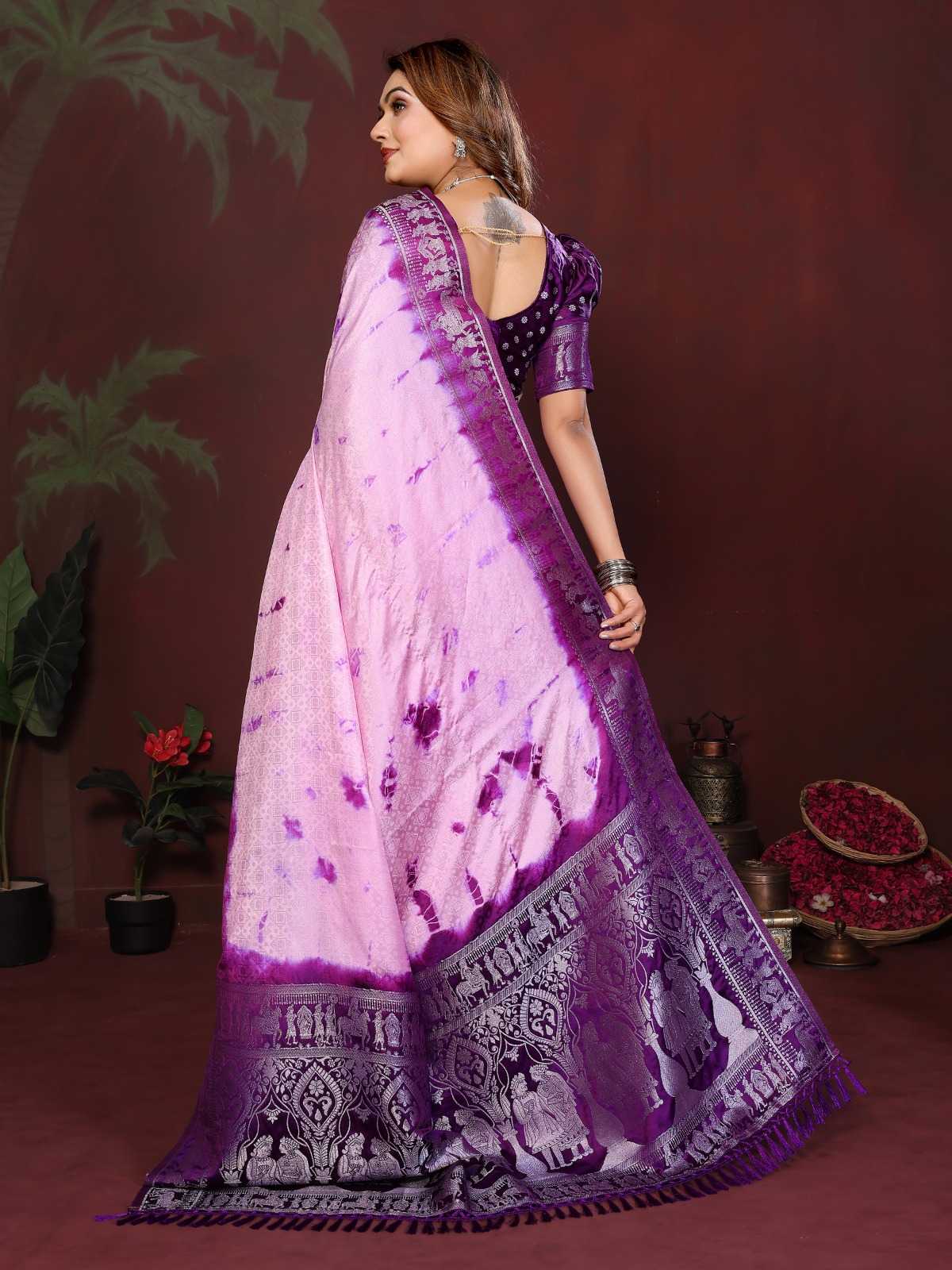 Satin Silk Bandhani Bandhej Saree