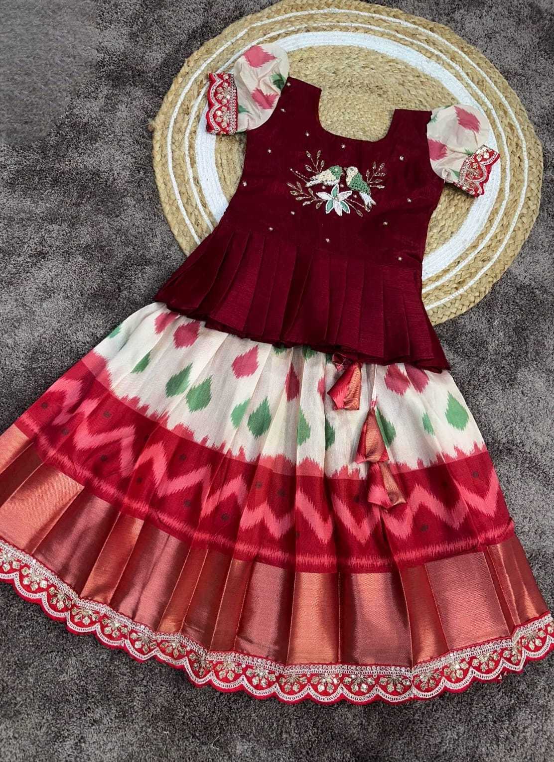 Choli Paithani Silk Kids Lehenga