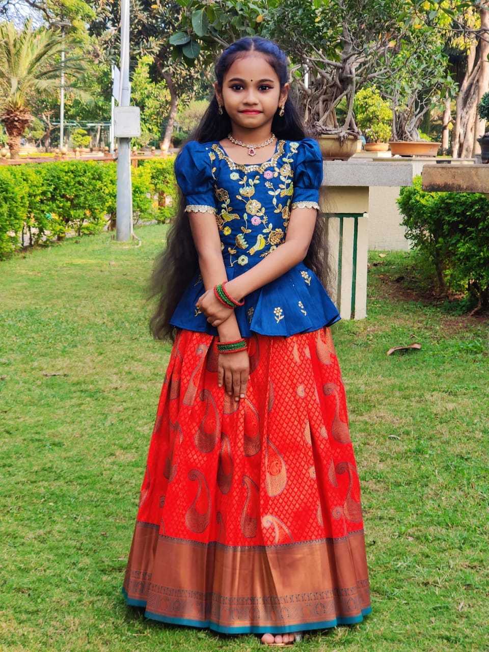 Full Heavy Silk Kids Lehenga