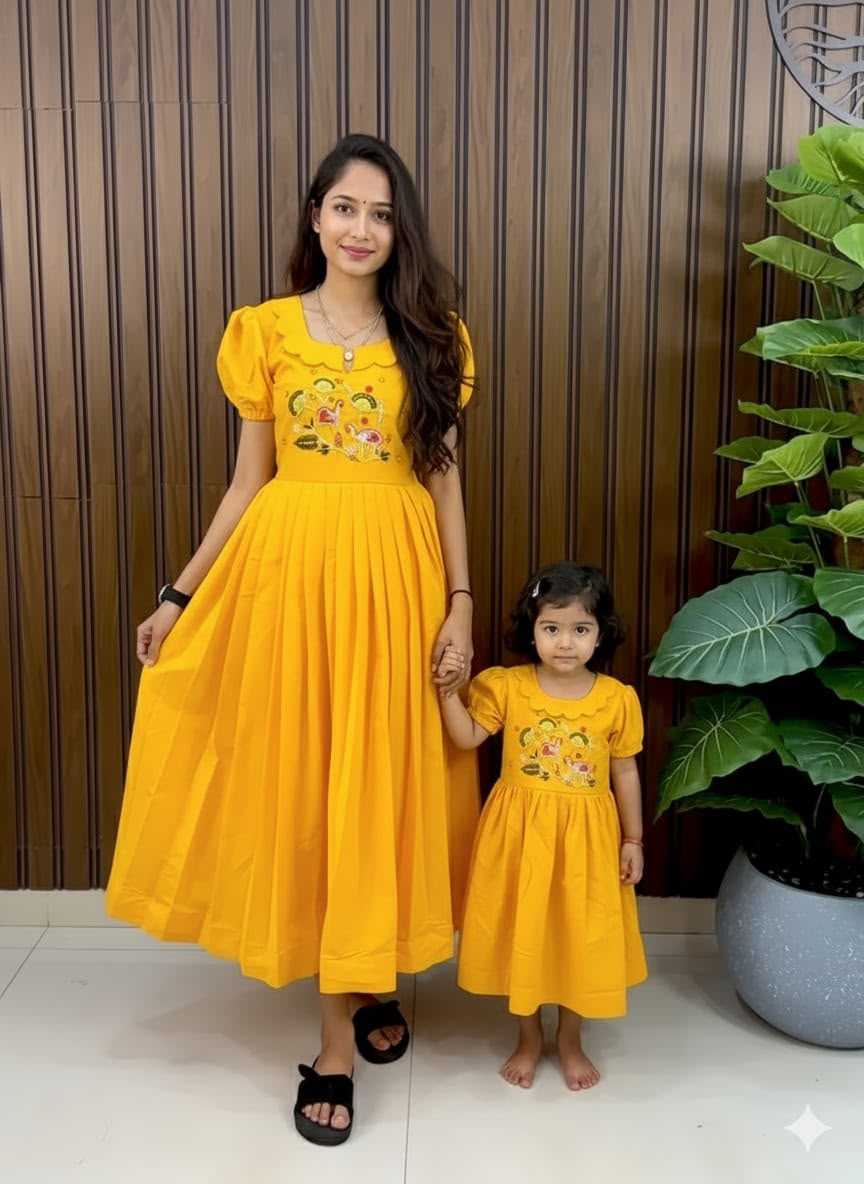 Soft Cotton Silk Mother Daughter Matching
