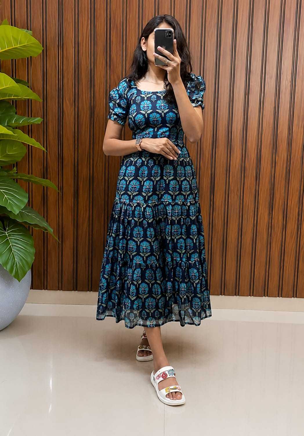 Size Pure Cotton Designer Dress in Maroon