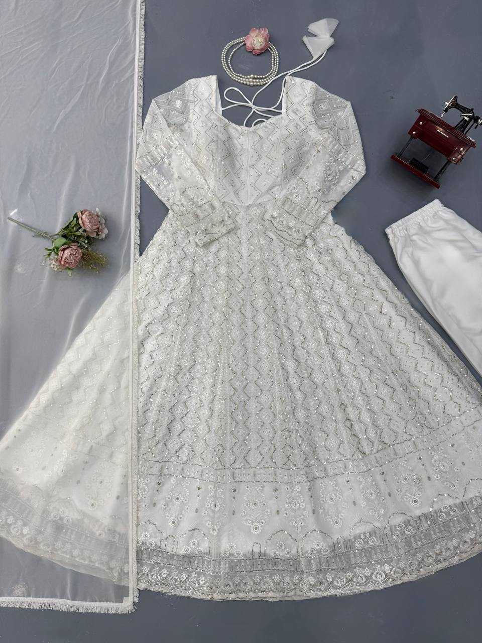 Faux Georgette Party Gown
