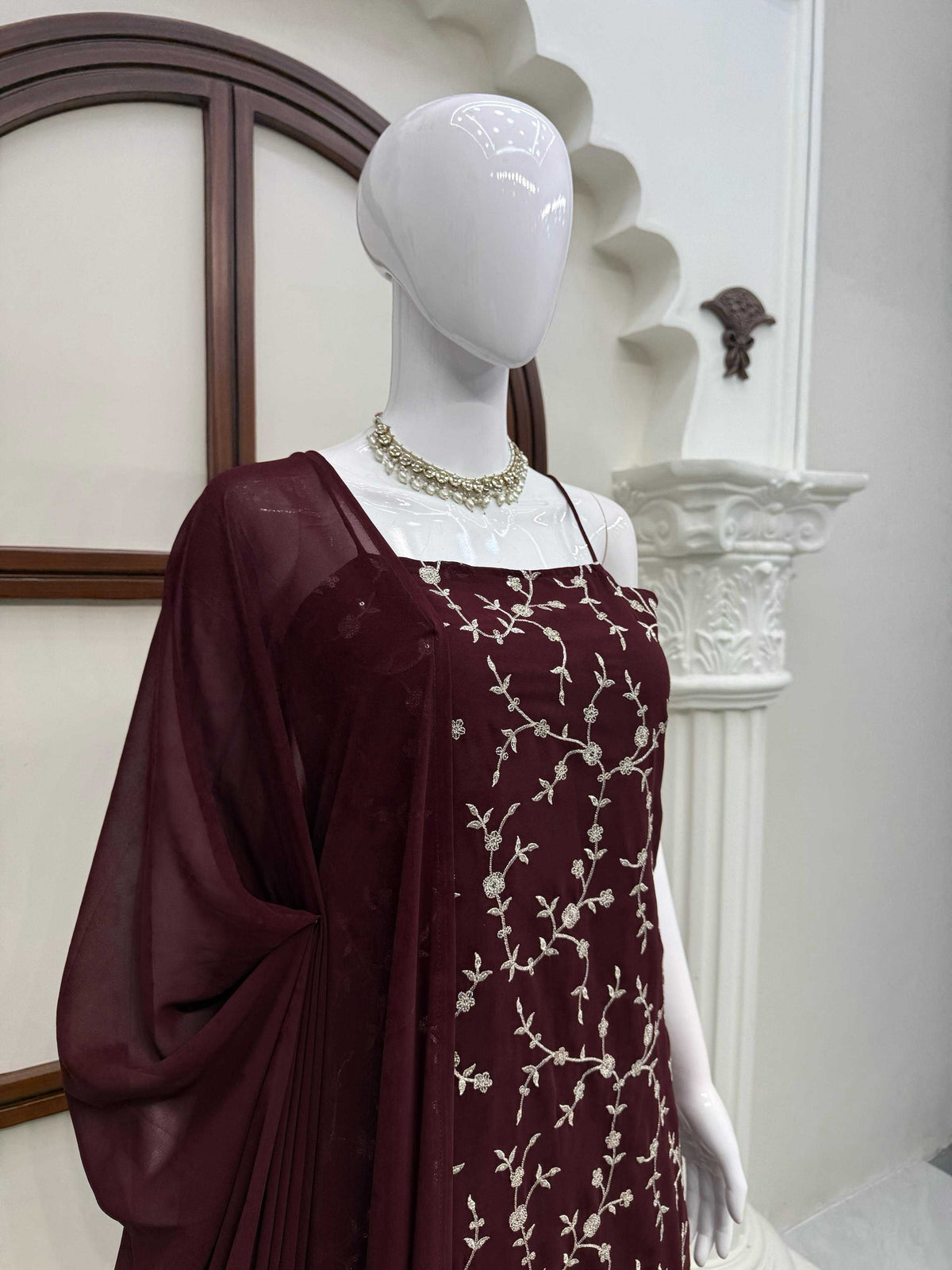 Faux Georgette Cotton Suit 6067