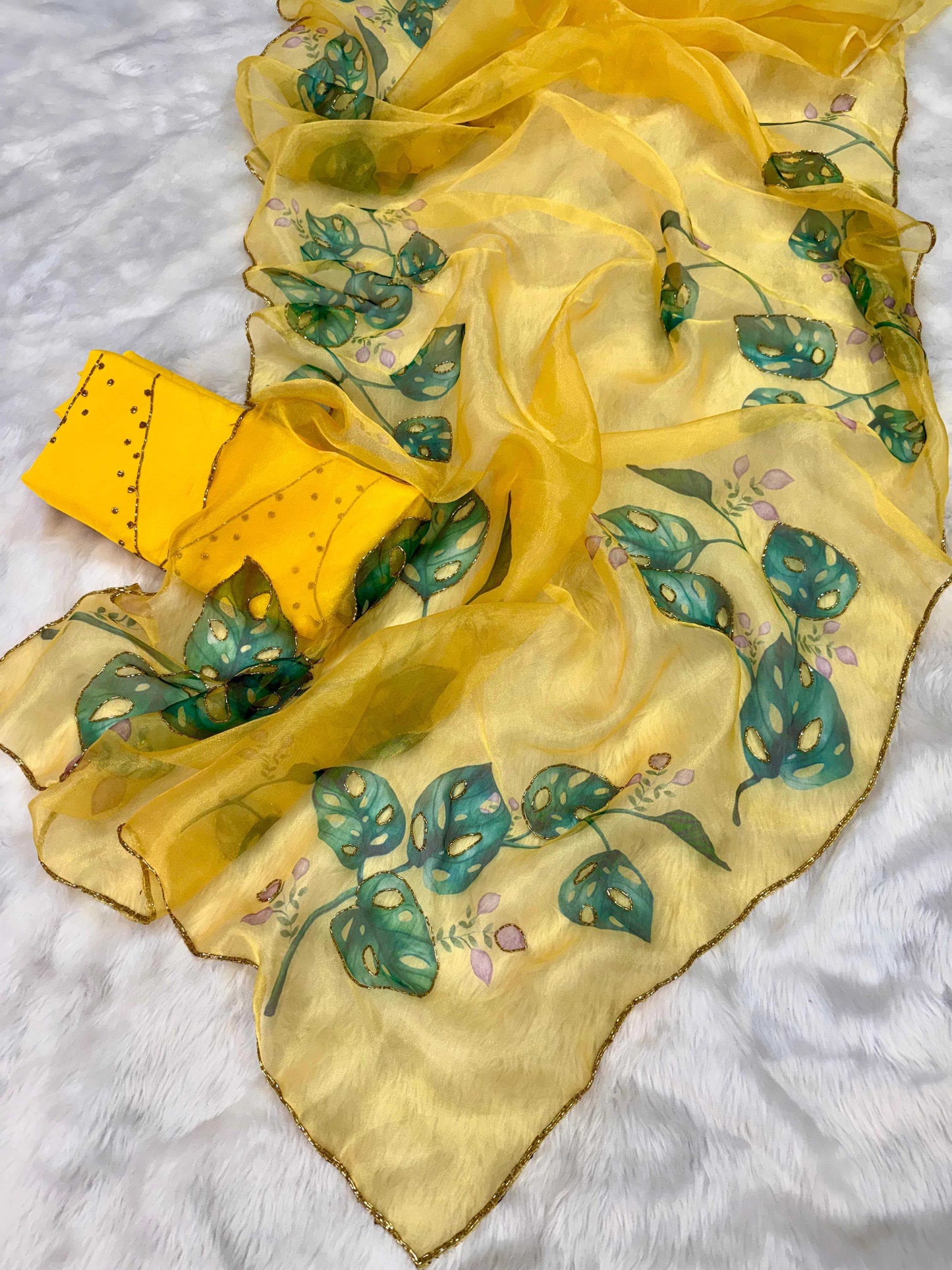 Organza Silk Printed Saree