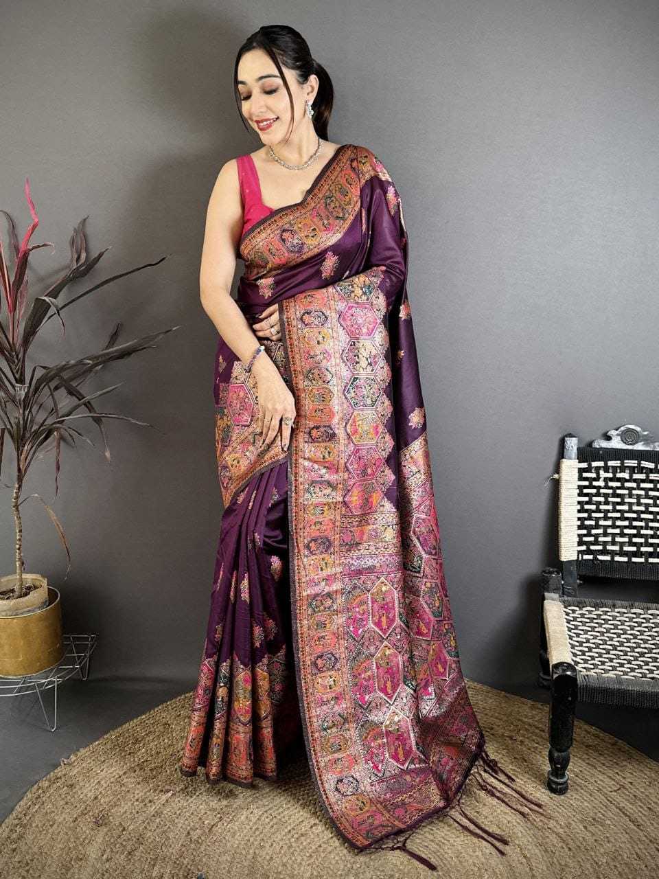 Soft Kashmiri Silk Designer Saree