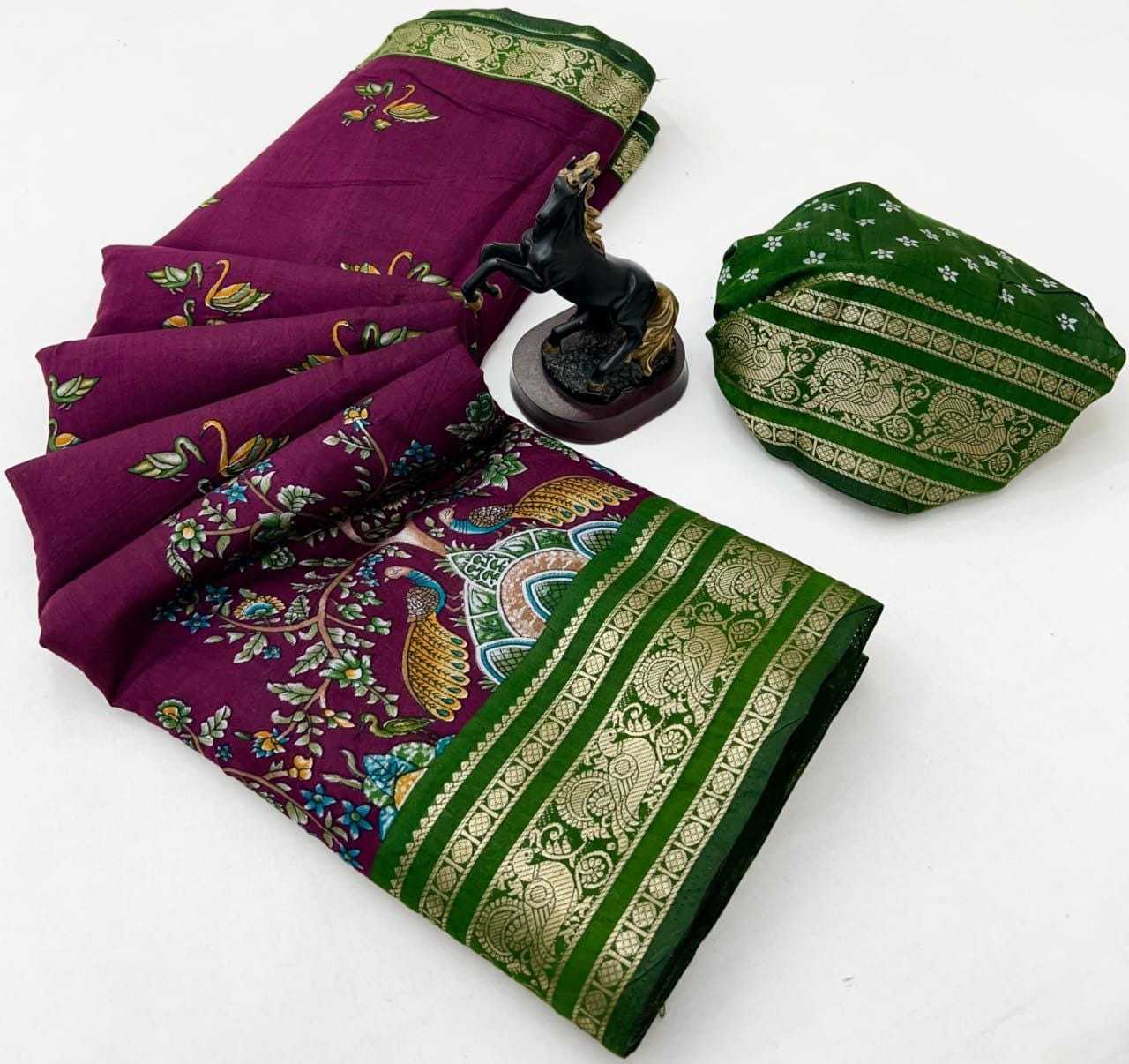 Viscose Kalamkari Saree