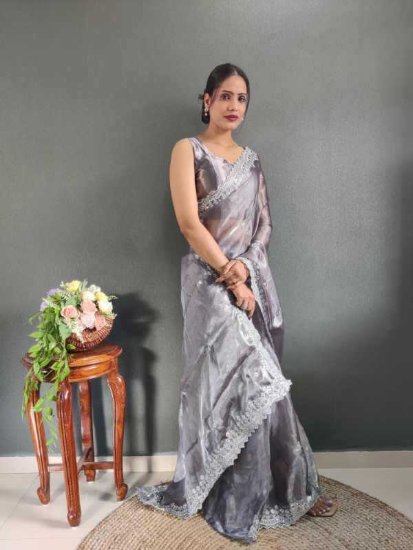 Jimmy Choo Designer Saree in Light Pink
