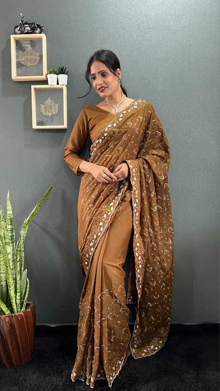 Georgette Saree in Navy Blue
