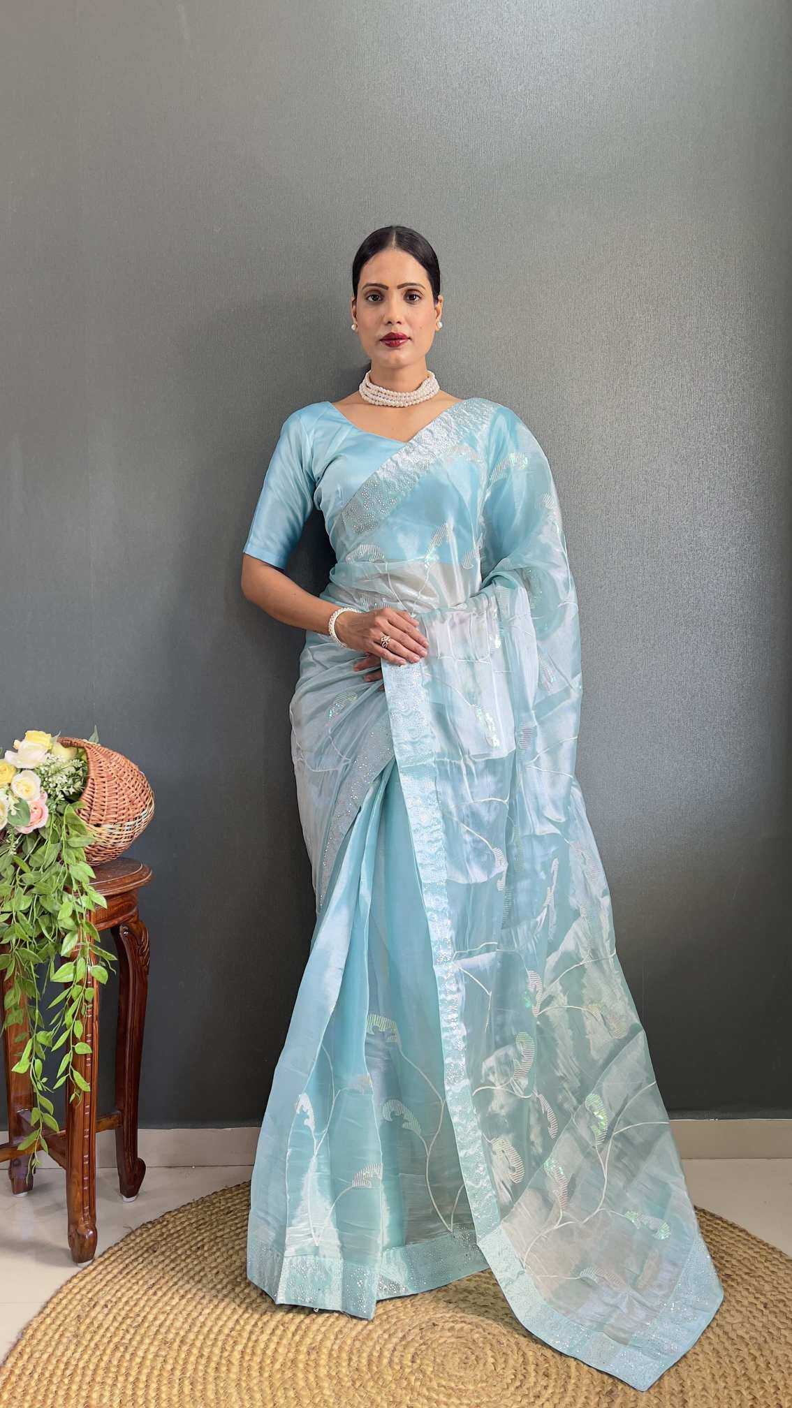 Burberry Silk Party Wear Saree