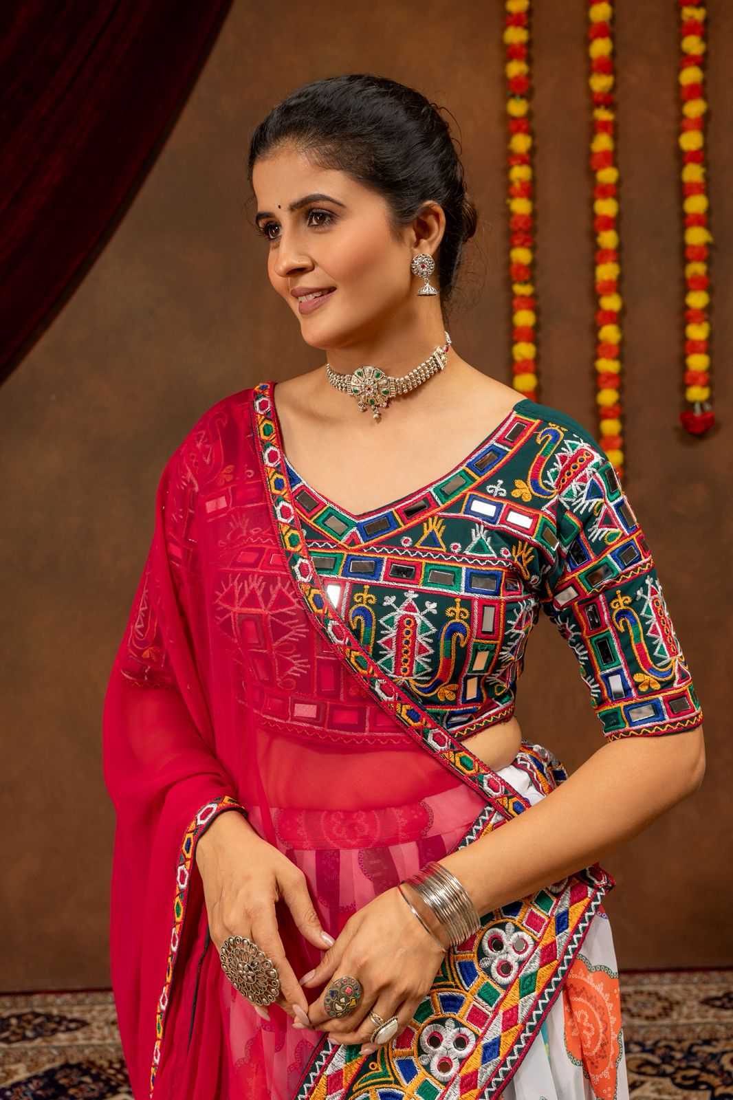 Faux Georgette Printed Lehenga