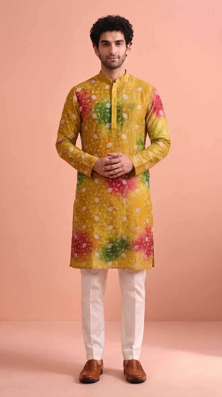 Rangoli Silk Mens Kurta