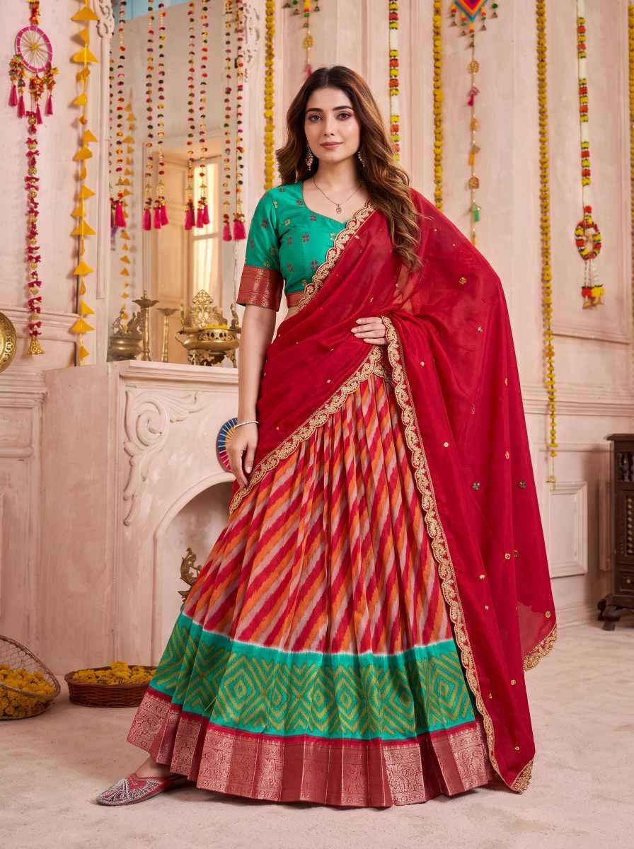 Tussar Silk Traditional Lehenga in Blue