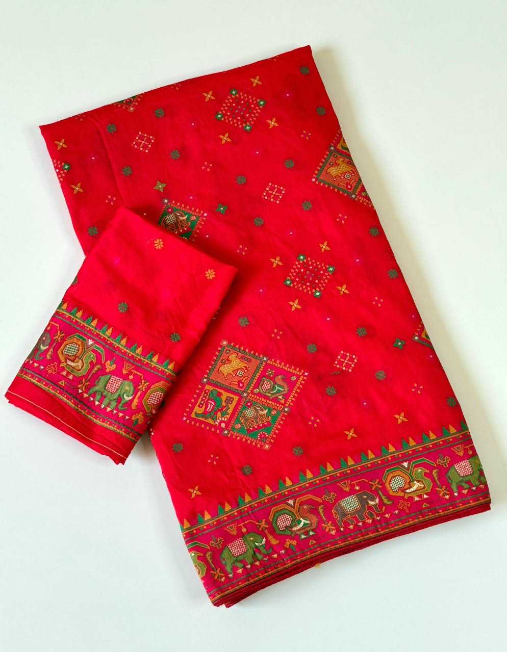 Pashmina Designer Saree in Orange