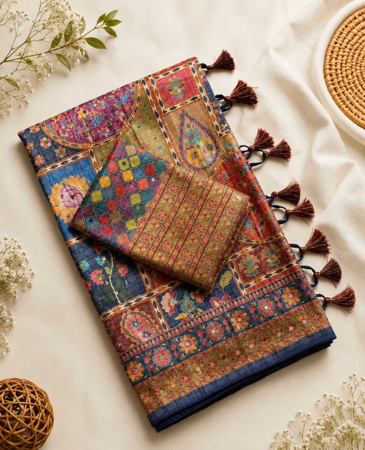 Dola Silk Printed Saree in Black