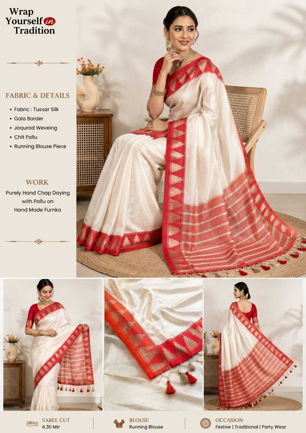 Gargee Tussar Silk Saree