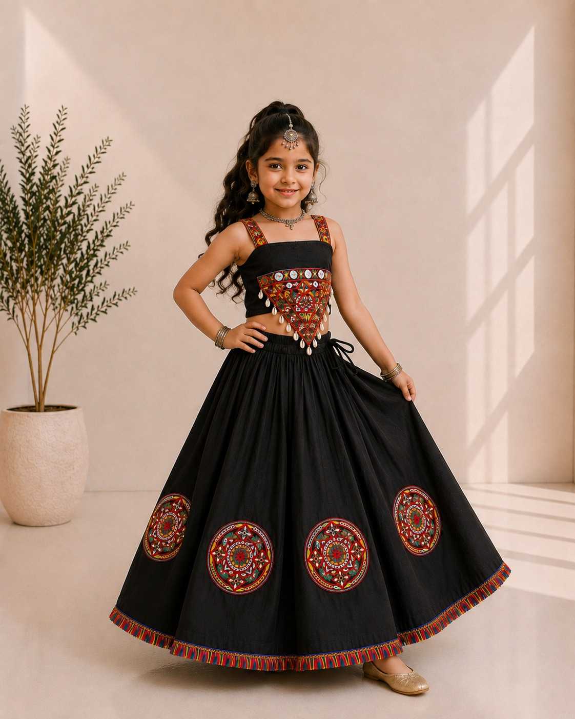 Buta Premium Roman Silk Kids Traditional Outfits