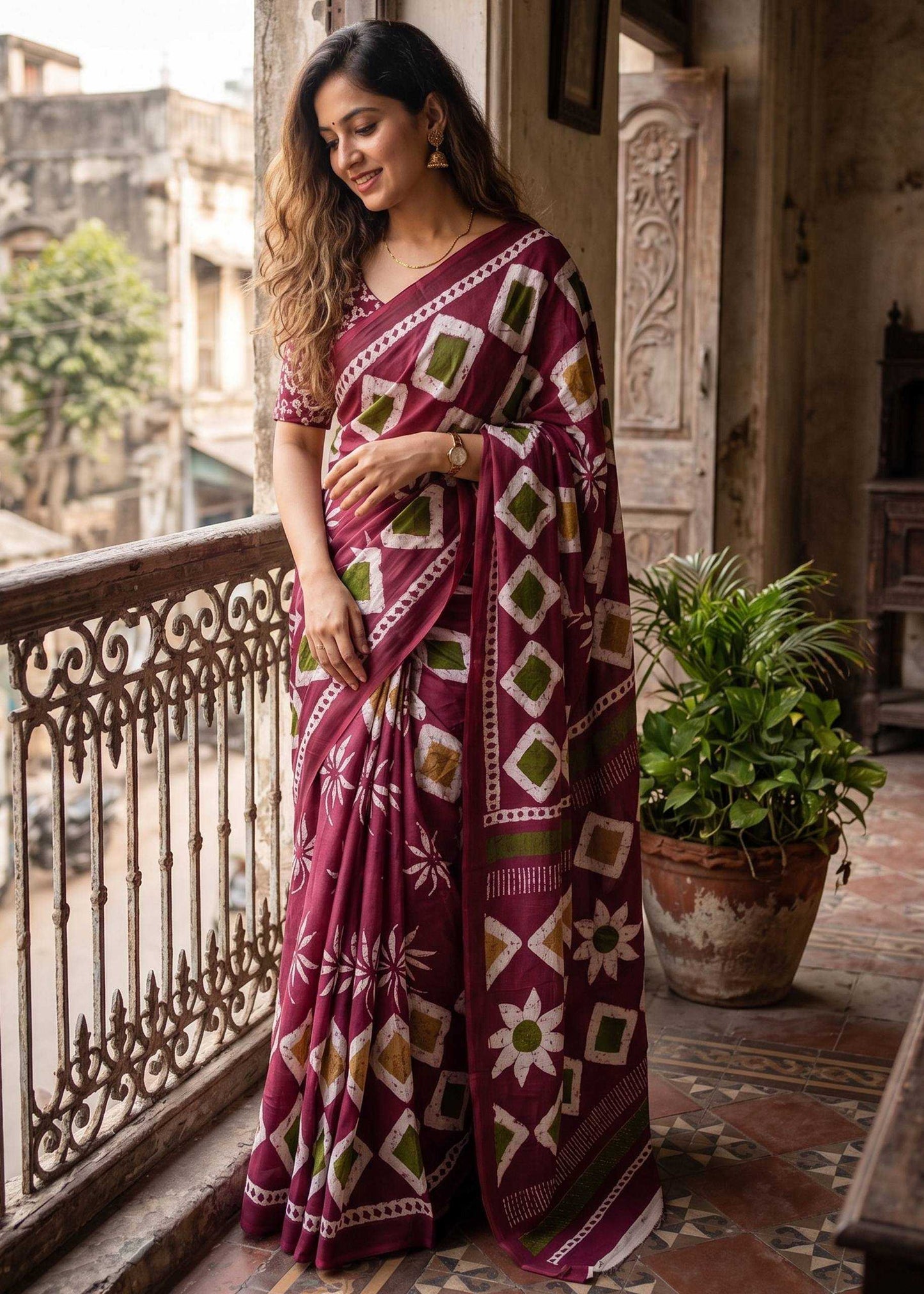 Soft Cotton Batik Saree