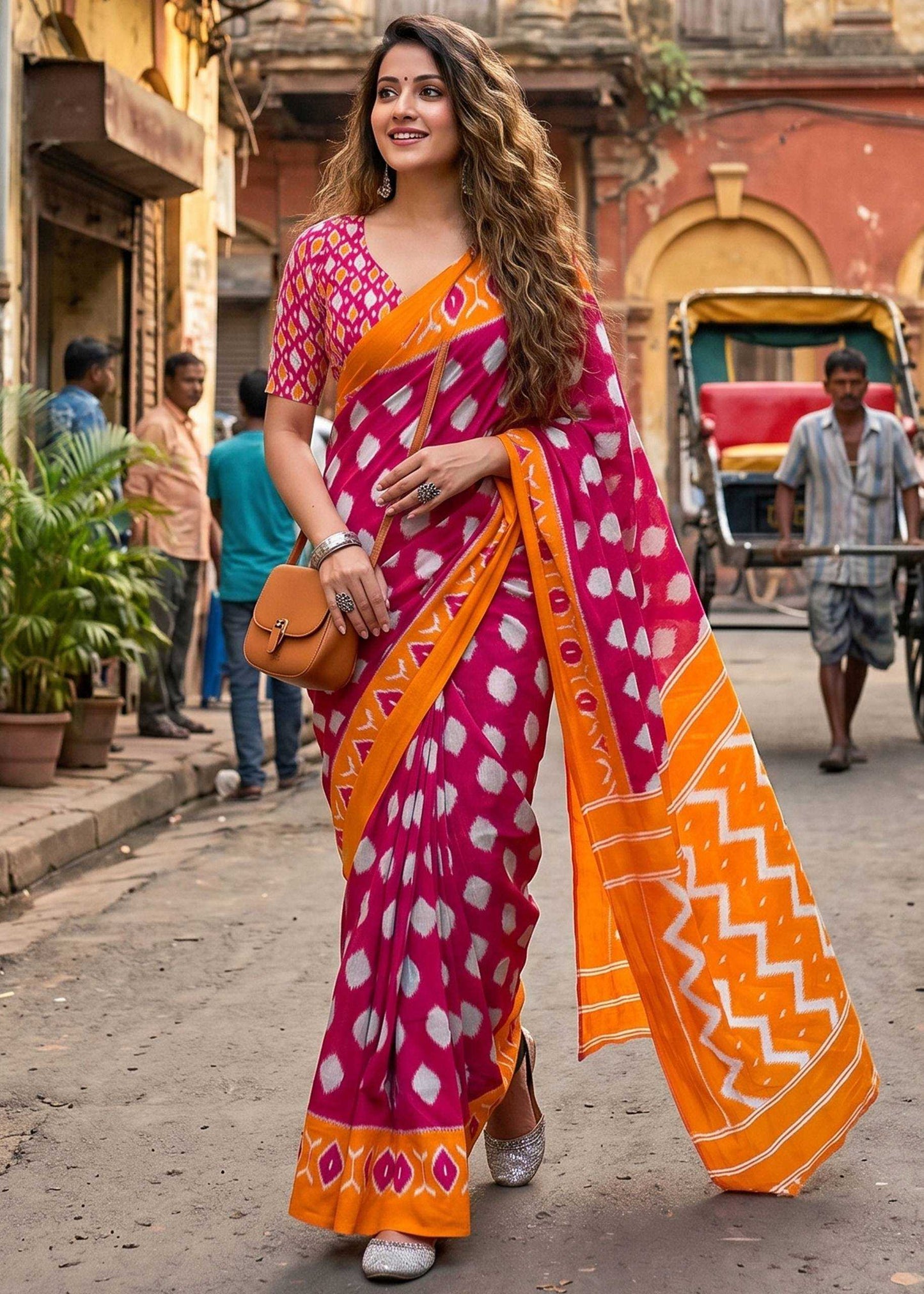 Soft Cotton Ikkat Saree