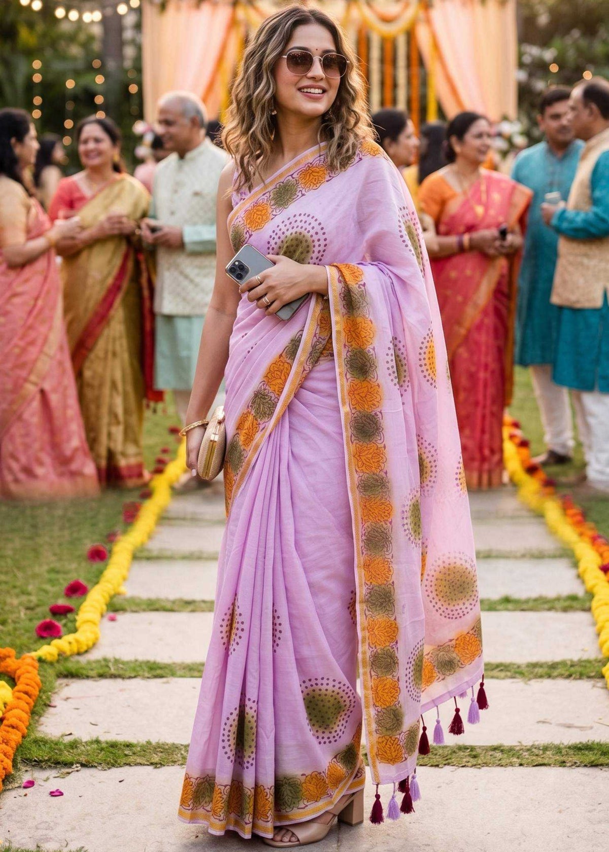 Cotton Zari Border Saree
