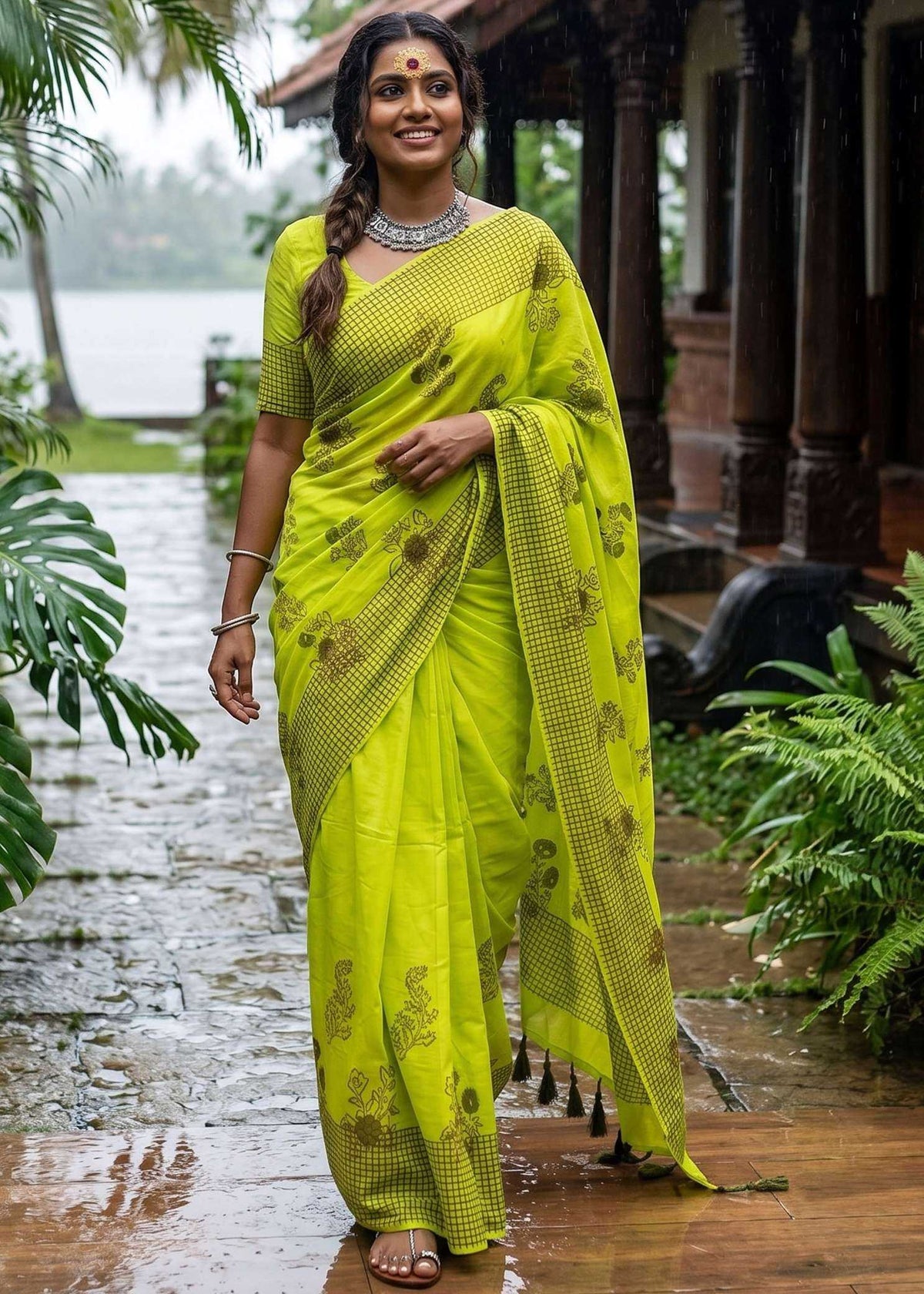 Cotton Zari Border Saree