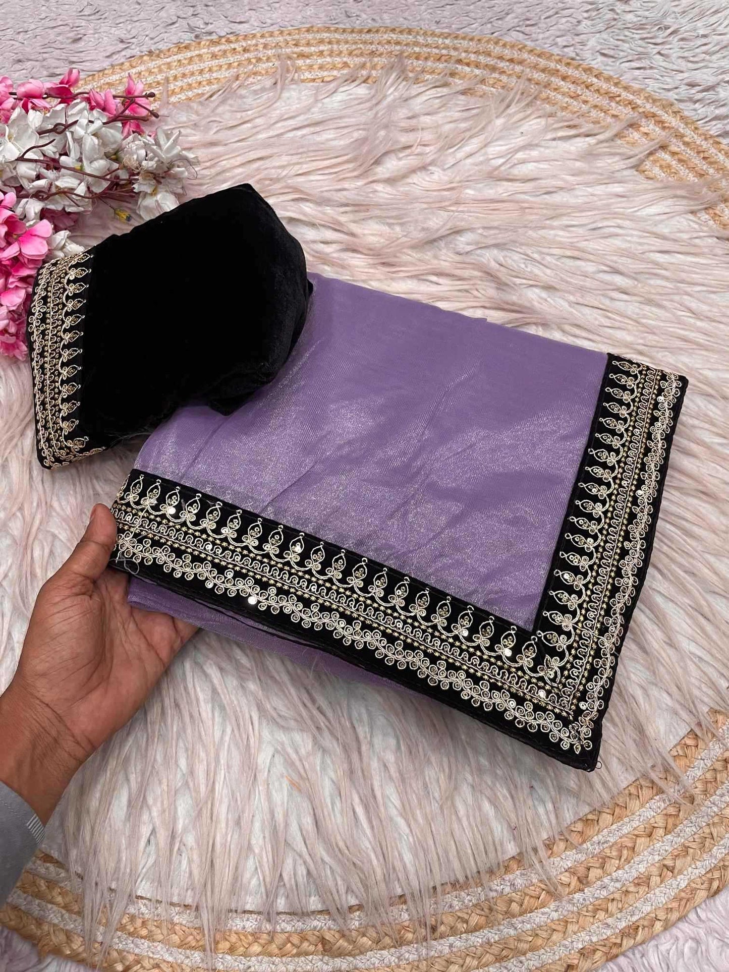 Twill Net Designer Saree